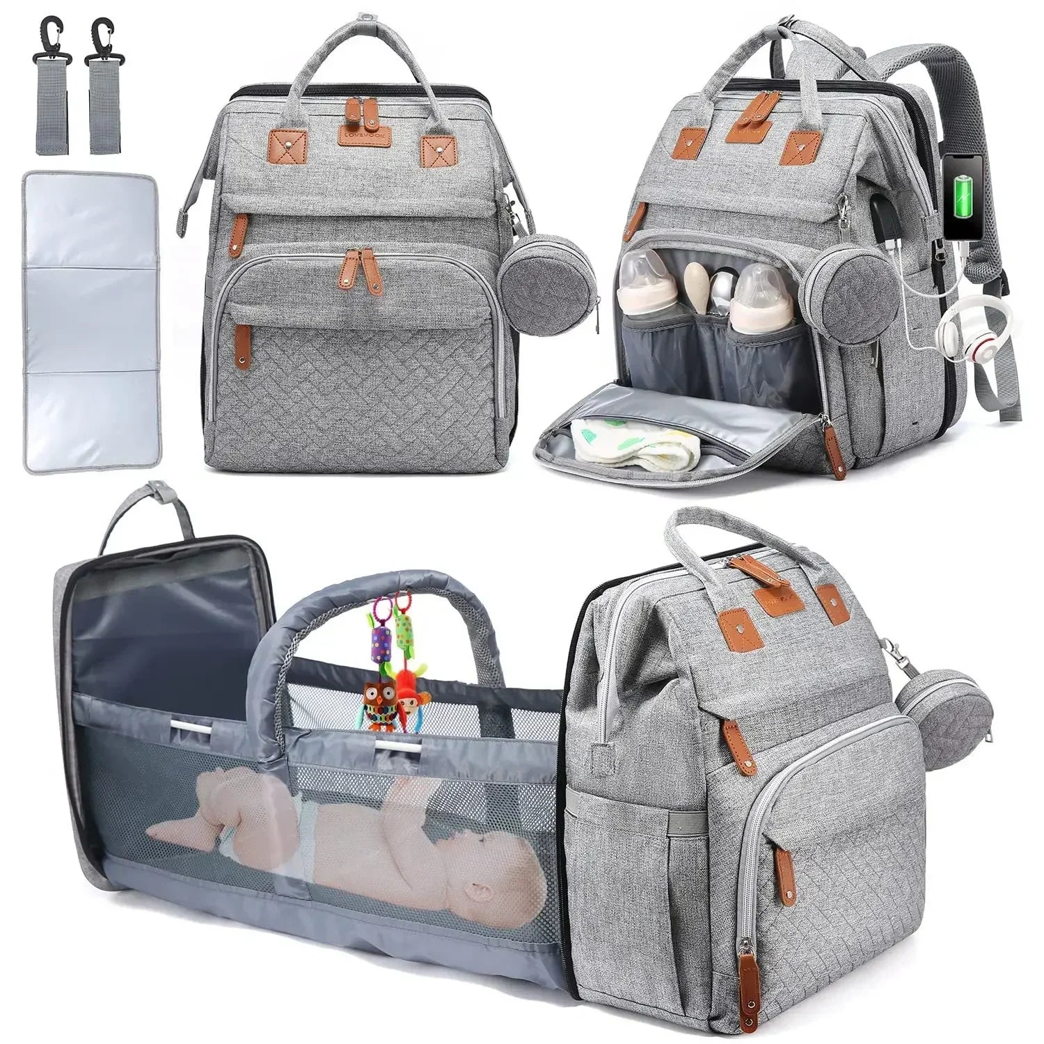 Diaper Bag Backpack with Changing Station
